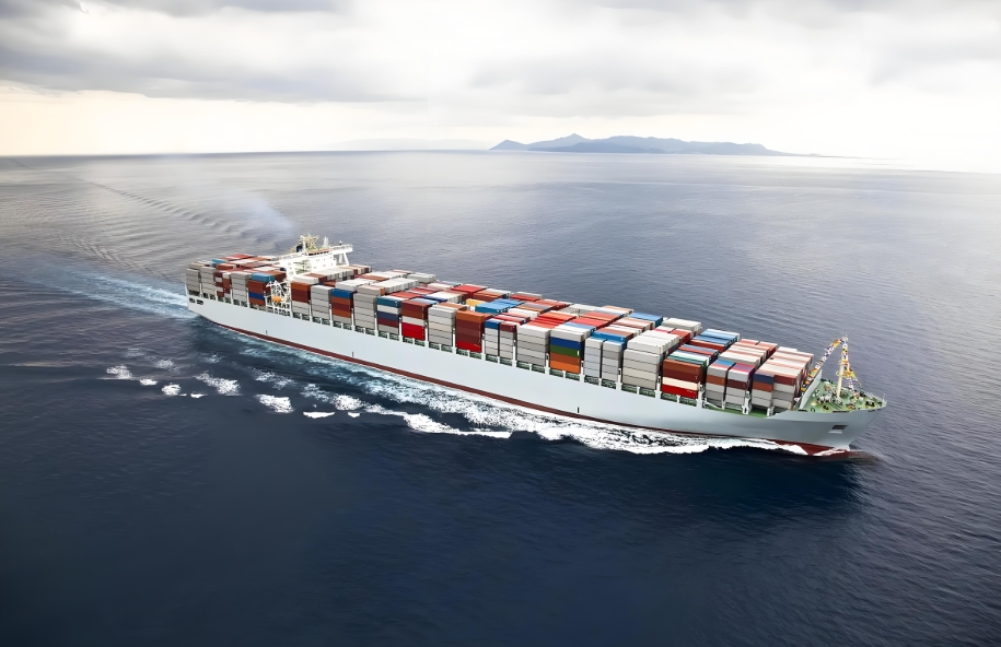 a large ship with containers on it